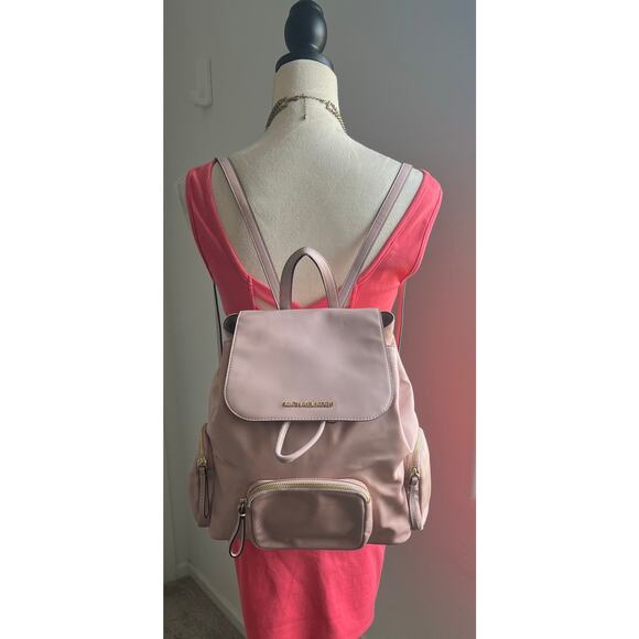 Michael Kors Abbey Medium Pink Blossom Cargo School Gym Travel Weekend Backpack - Picture 1 of 14